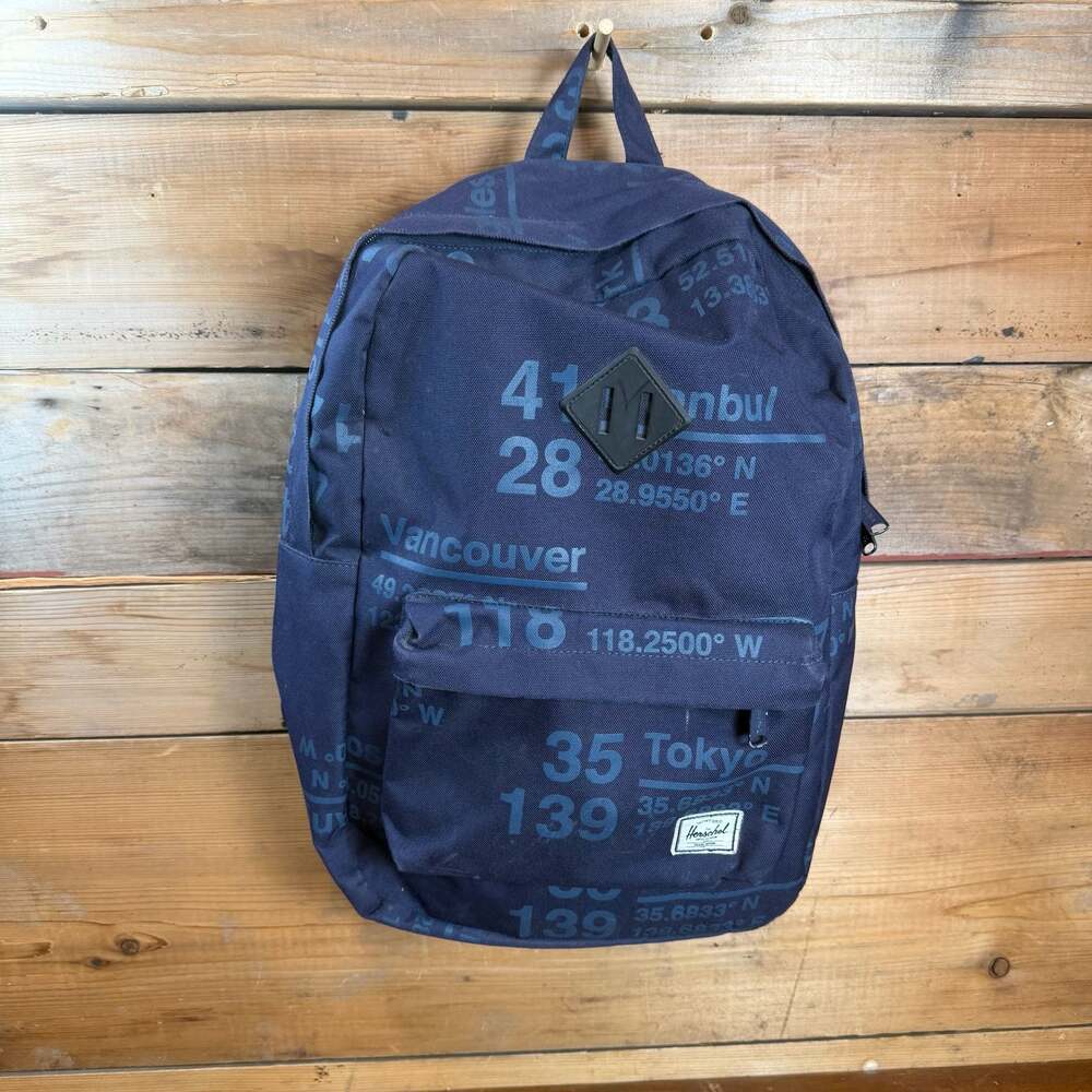 Herschel Classic Backpack Roll Call Blue Map Coordinates